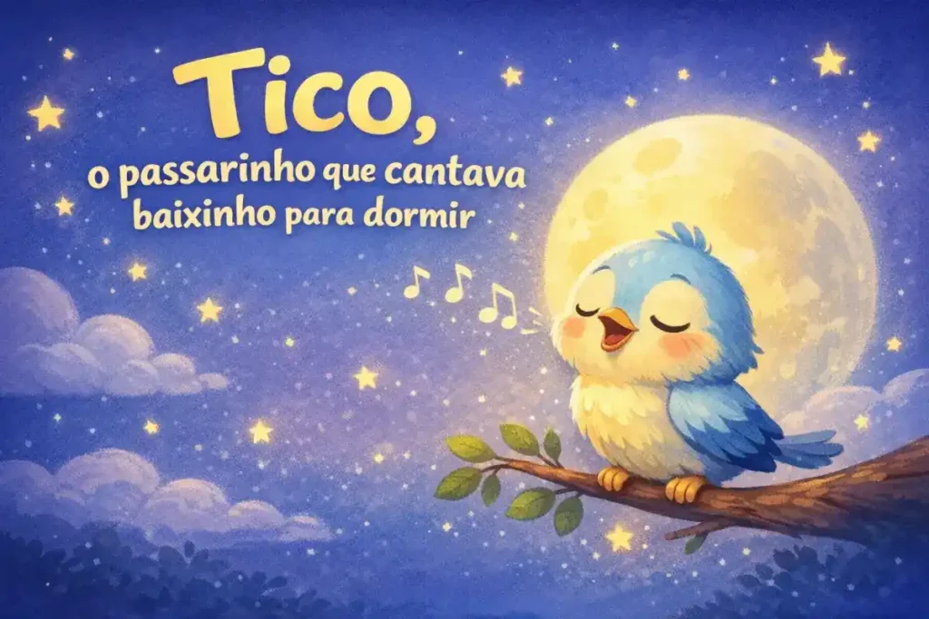História para bebê dormir curtas: Tico, o passarinho que cantava baixinho para dormir