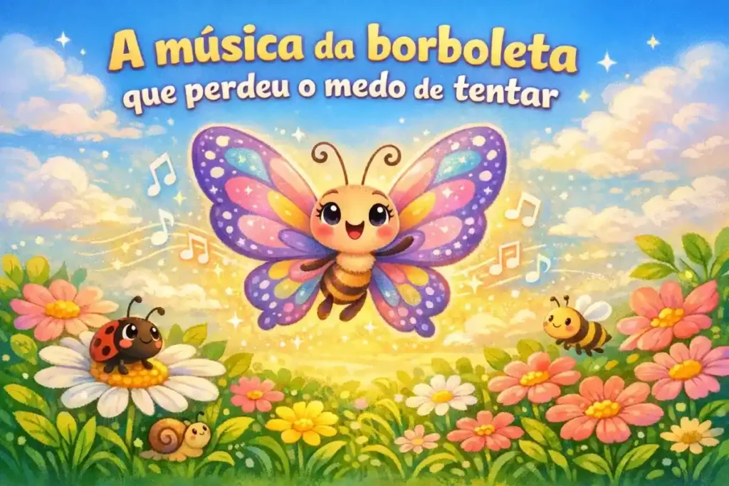 Histórias educativas infantil: A música da borboleta que perdeu o medo de tentar