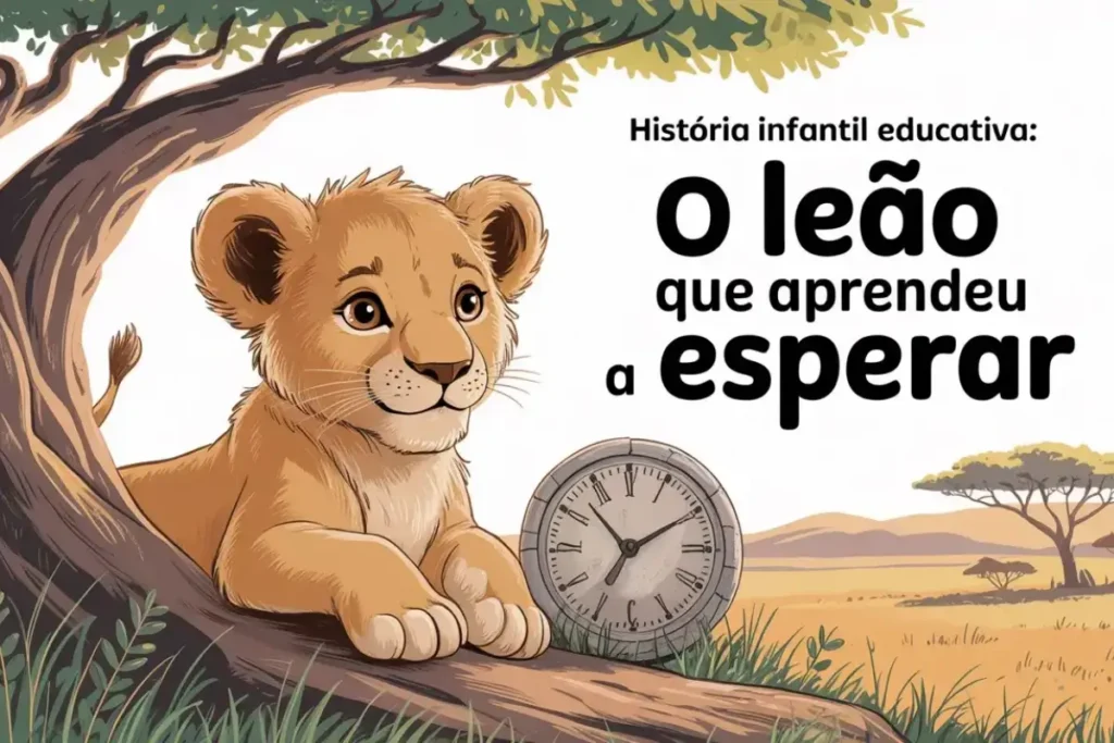 História-infantil-educativa-O-leão-que-aprendeu-a-esperar