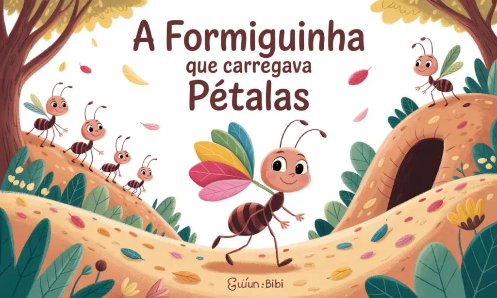 História-infantil-sobre-animais-A-Formiguinha-que-Carregava-Pétalas