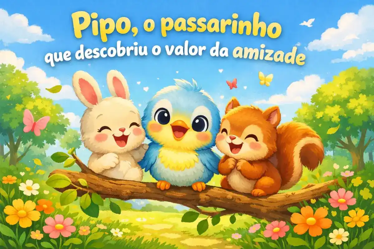 História infantil curta para ler: Pipo, o passarinho que descobriu o valor da amizade