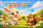 História infantil sobre animais: O Coelhinho que aprendeu a compartilhar
