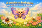 Histórias educativas infantil: A música da borboleta que perdeu o medo de tentar